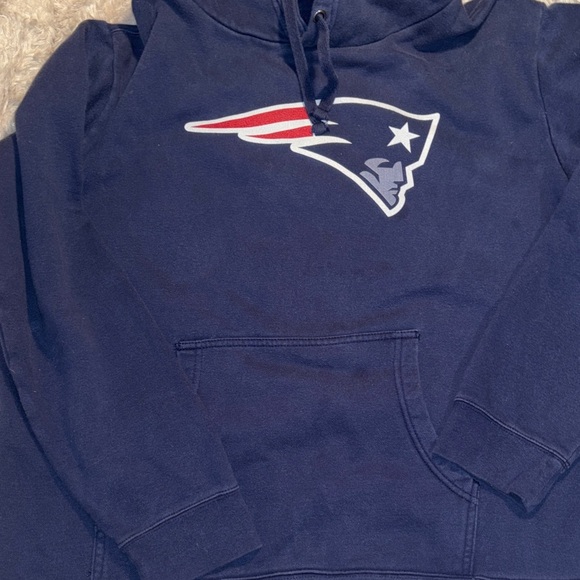 Vintage Tom Brady 12 New England Patriots Hoodie Navy NFL Sweatshirt - Picture 2 of 8